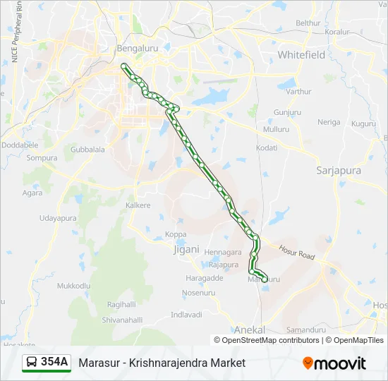 354A Bus Line Map