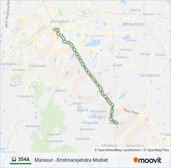 354A bus Line Map