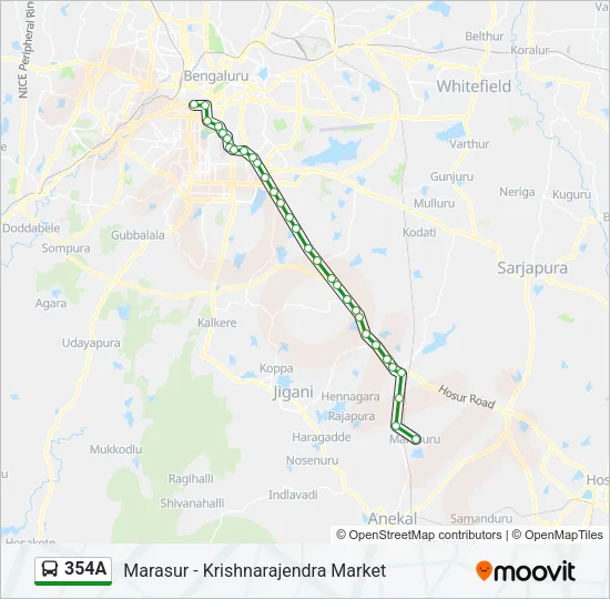 354A Bus Line Map
