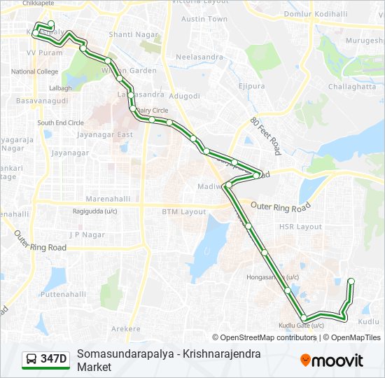 347D bus Line Map