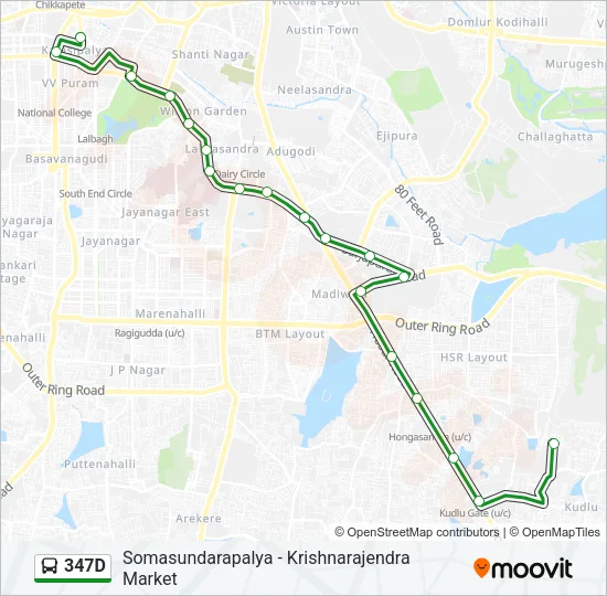 347D Bus Line Map