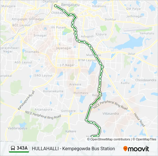 343A Bus Line Map