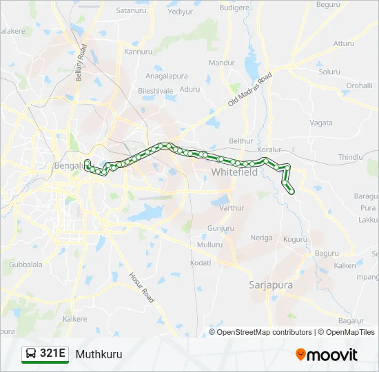 321E Bus Line Map
