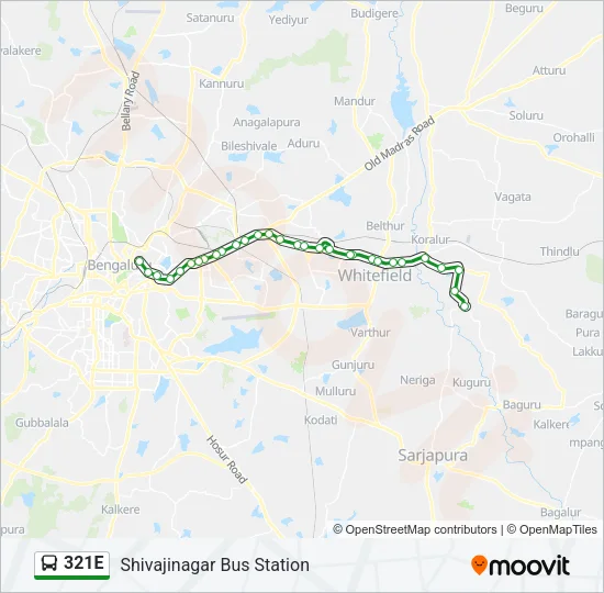 321E Bus Line Map