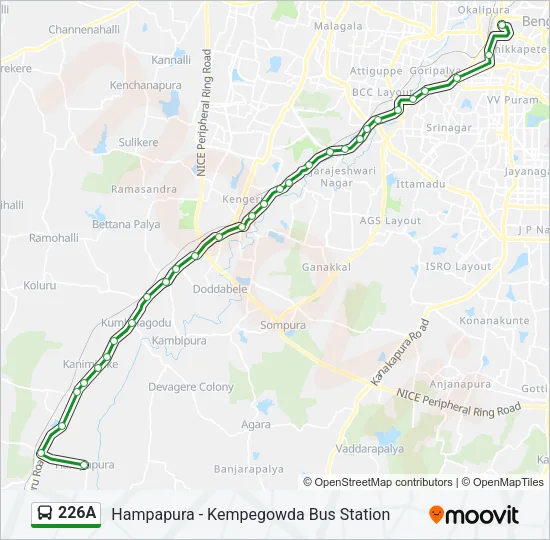226A Bus Line Map