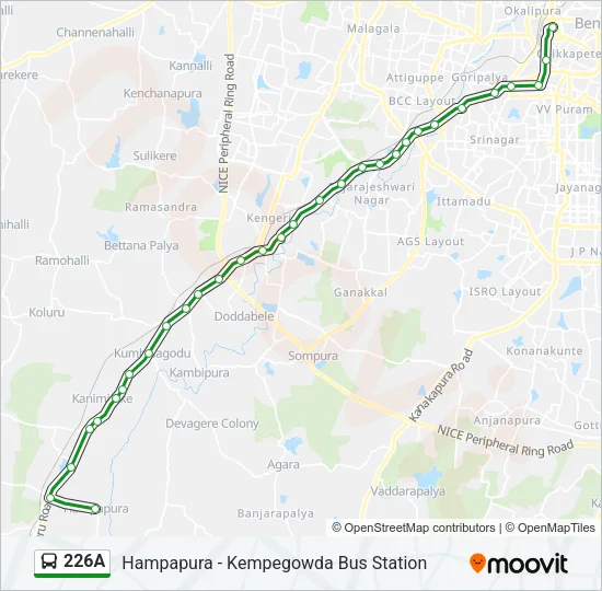 226A Bus Line Map