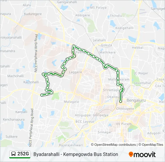 252G Bus Line Map