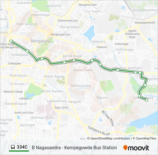 334C Bus Line Map
