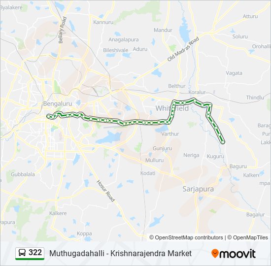 322 bus Line Map