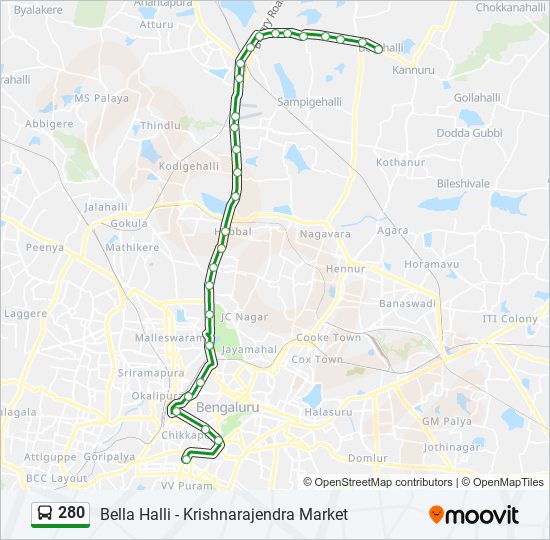 280 bus Line Map