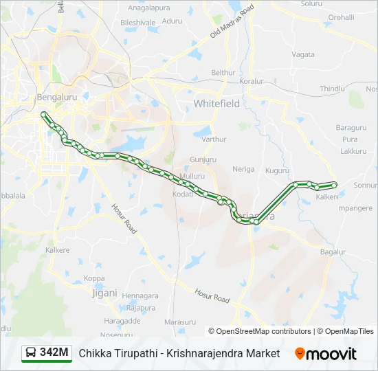 342M Bus Line Map