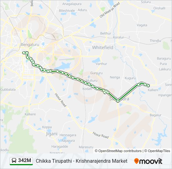 342M Bus Line Map