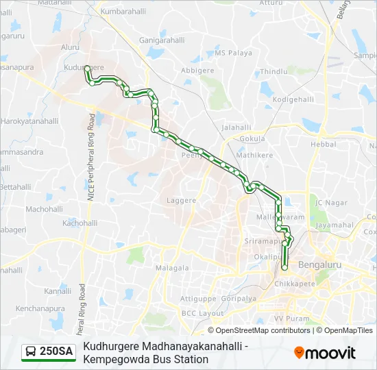 250SA Bus Line Map
