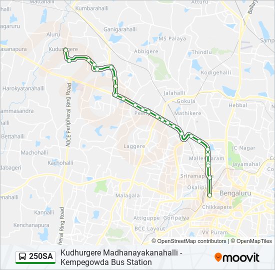 Bangalore To Bellary Route Map By Road 250Sa Route: Schedules, Stops & Maps - Kudhurgere Madhanayakanahalli  (Updated)