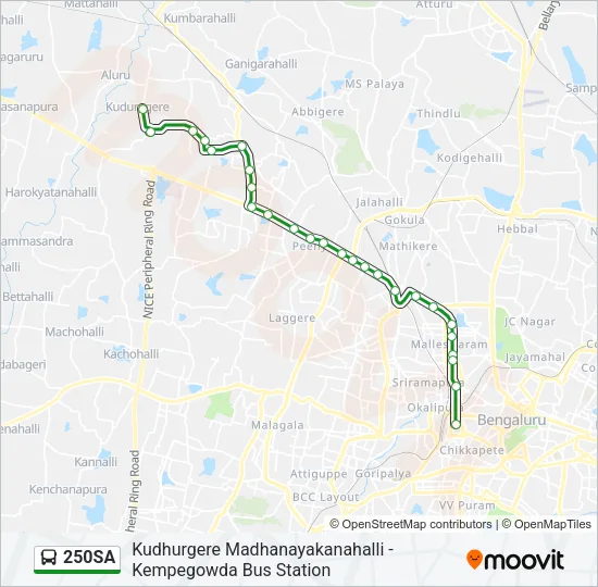 250SA Bus Line Map
