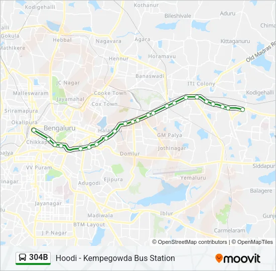 304B Bus Line Map