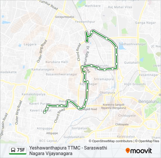 75F bus Line Map