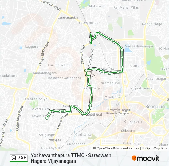 75F Bus Line Map
