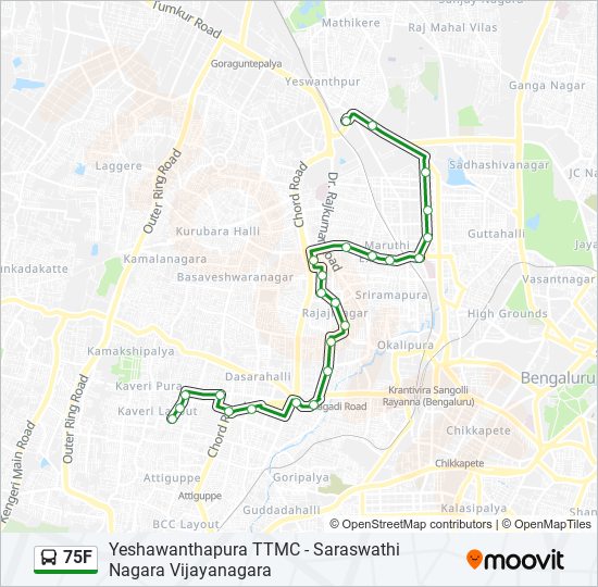 75F bus Line Map