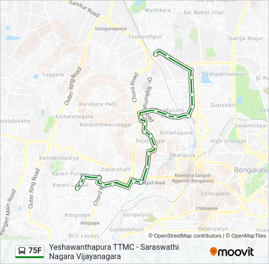 75F Bus Line Map