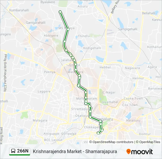 266N Bus Line Map
