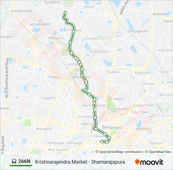 266N Bus Line Map