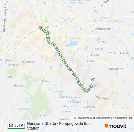 351A Bus Line Map