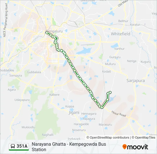 351A Bus Line Map