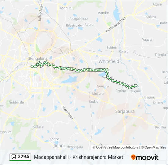 329A Bus Line Map