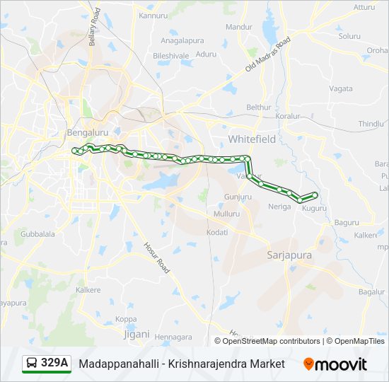 329A Bus Line Map