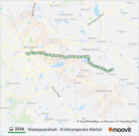 329A Bus Line Map