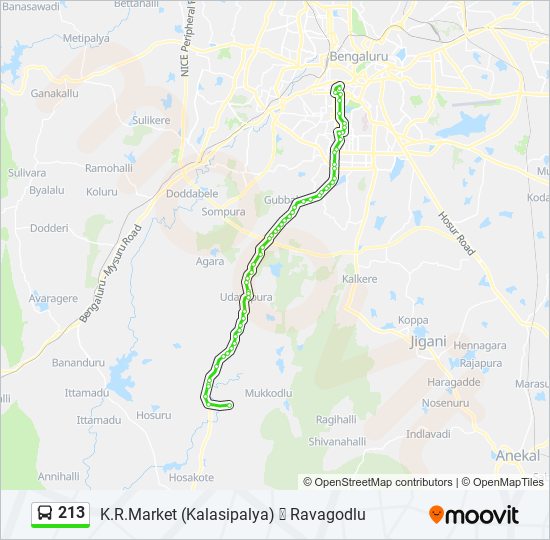 213 bus Line Map