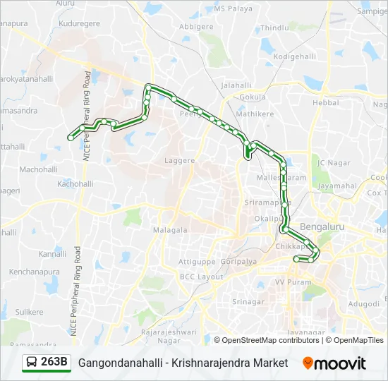 263B Bus Line Map