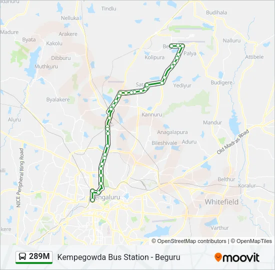 289M Bus Line Map