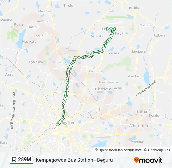 289M Bus Line Map