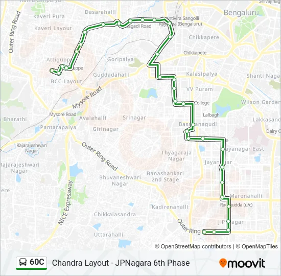 60C Bus Line Map