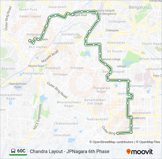 60C Bus Line Map