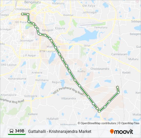 349B bus Line Map