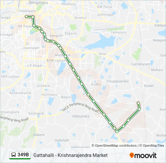 349B Bus Line Map