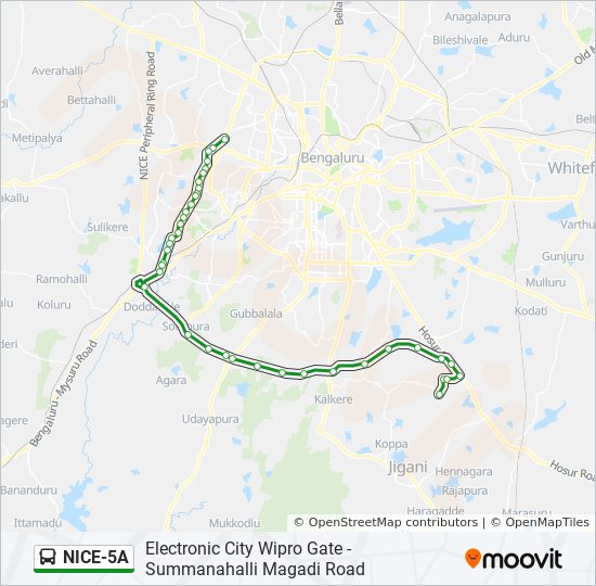 Hosur To Bangalore Bus Route Map Nice5A Route: Schedules, Stops & Maps - Summanahalli Magadi Road (Updated)