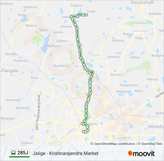 285J bus Line Map