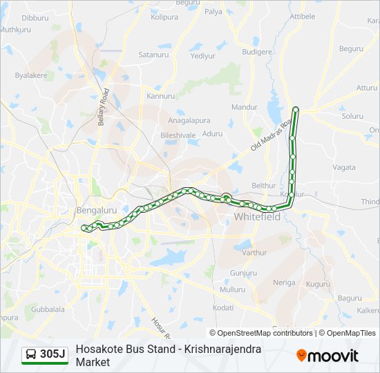 305J Bus Line Map