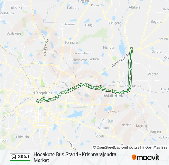 305J Bus Line Map