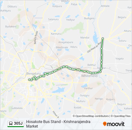 305J bus Line Map