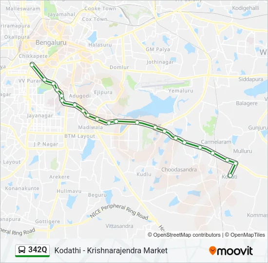 342Q Bus Line Map