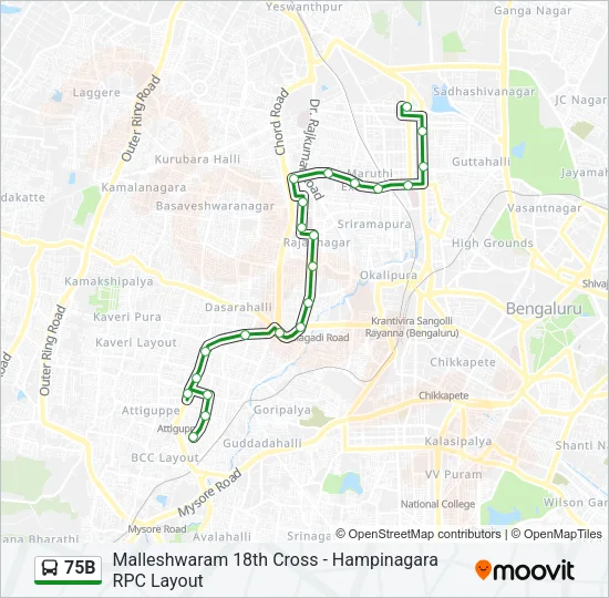 75B Bus Line Map