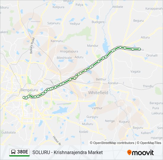 380E Bus Line Map