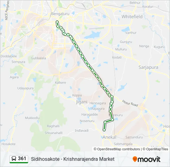 361 Bus Line Map