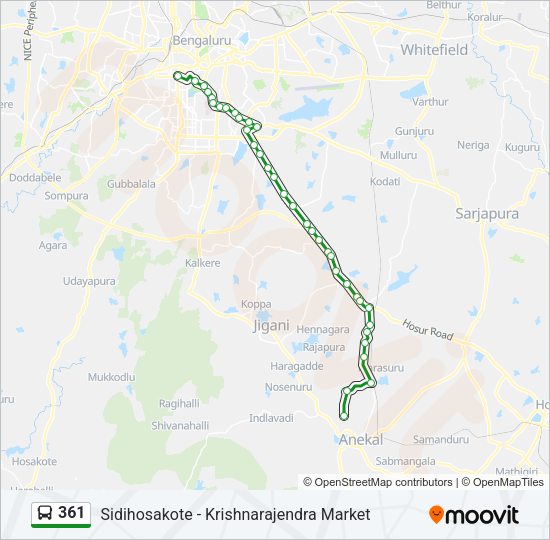 361 Bus Line Map