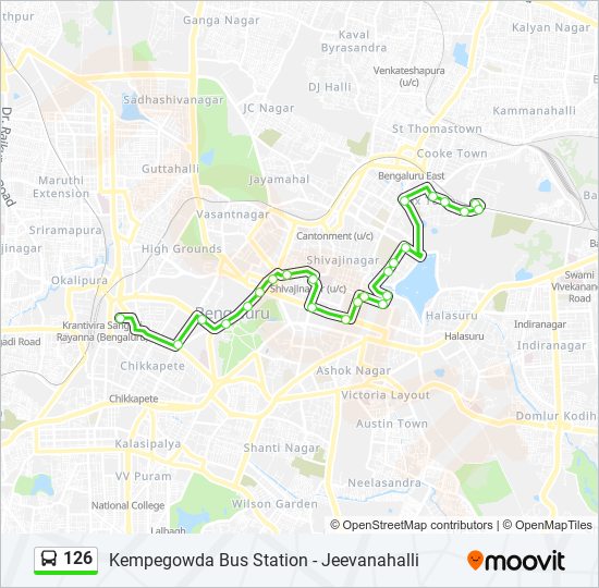 126 bus Line Map